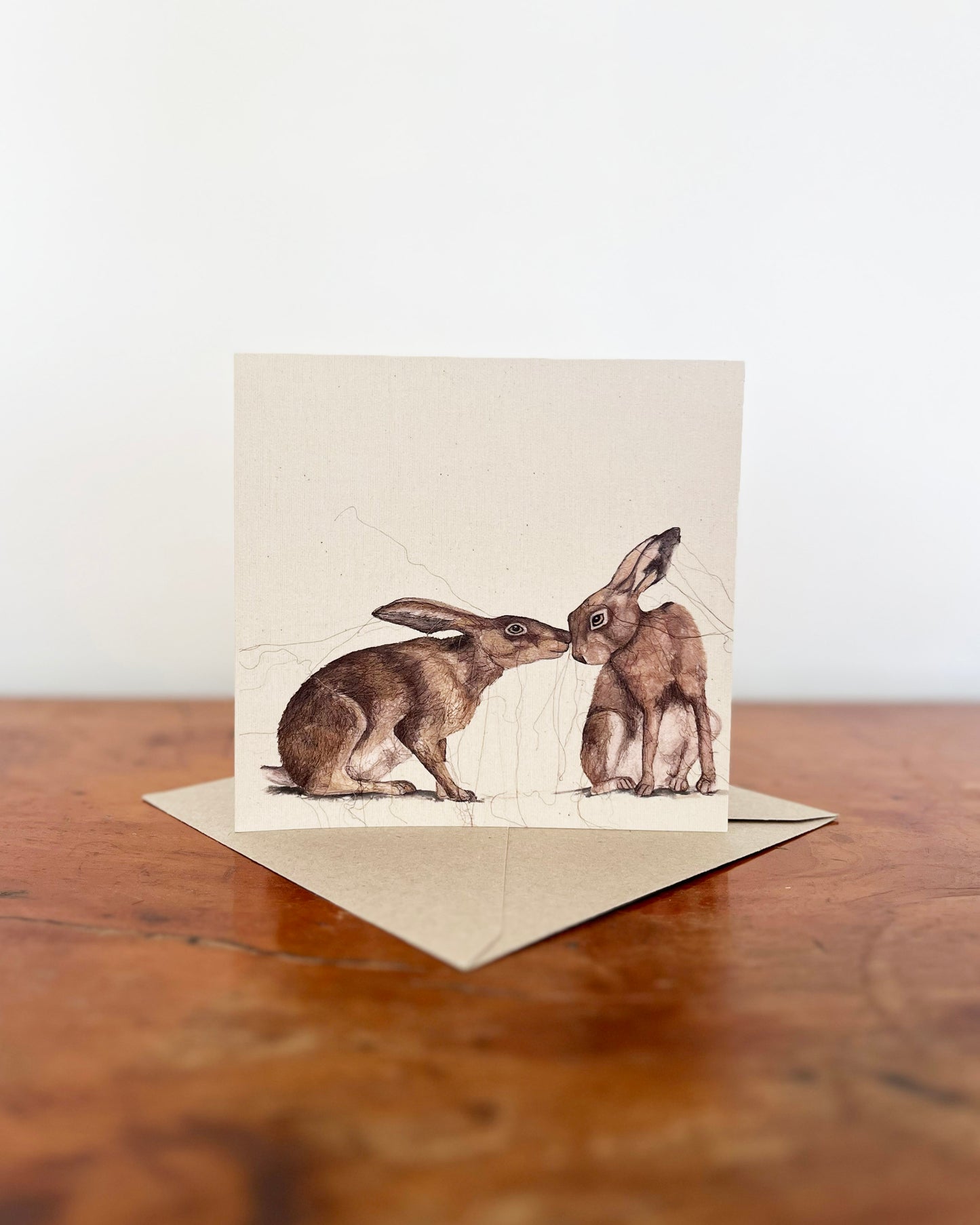 Two Hares Greetings Card