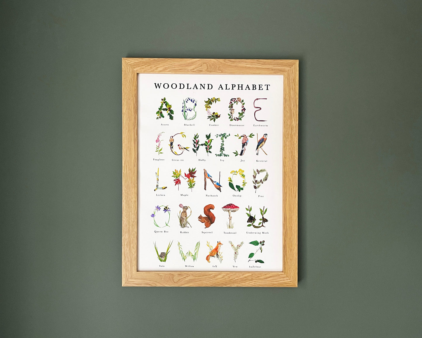 Woodland Alphabet Poster Print