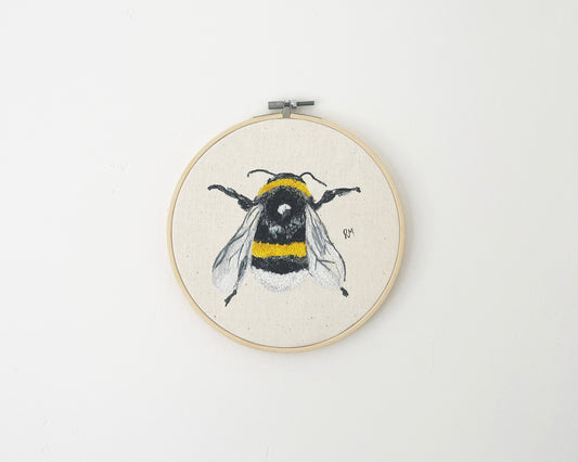 Bee Embroidered Hoop Picture