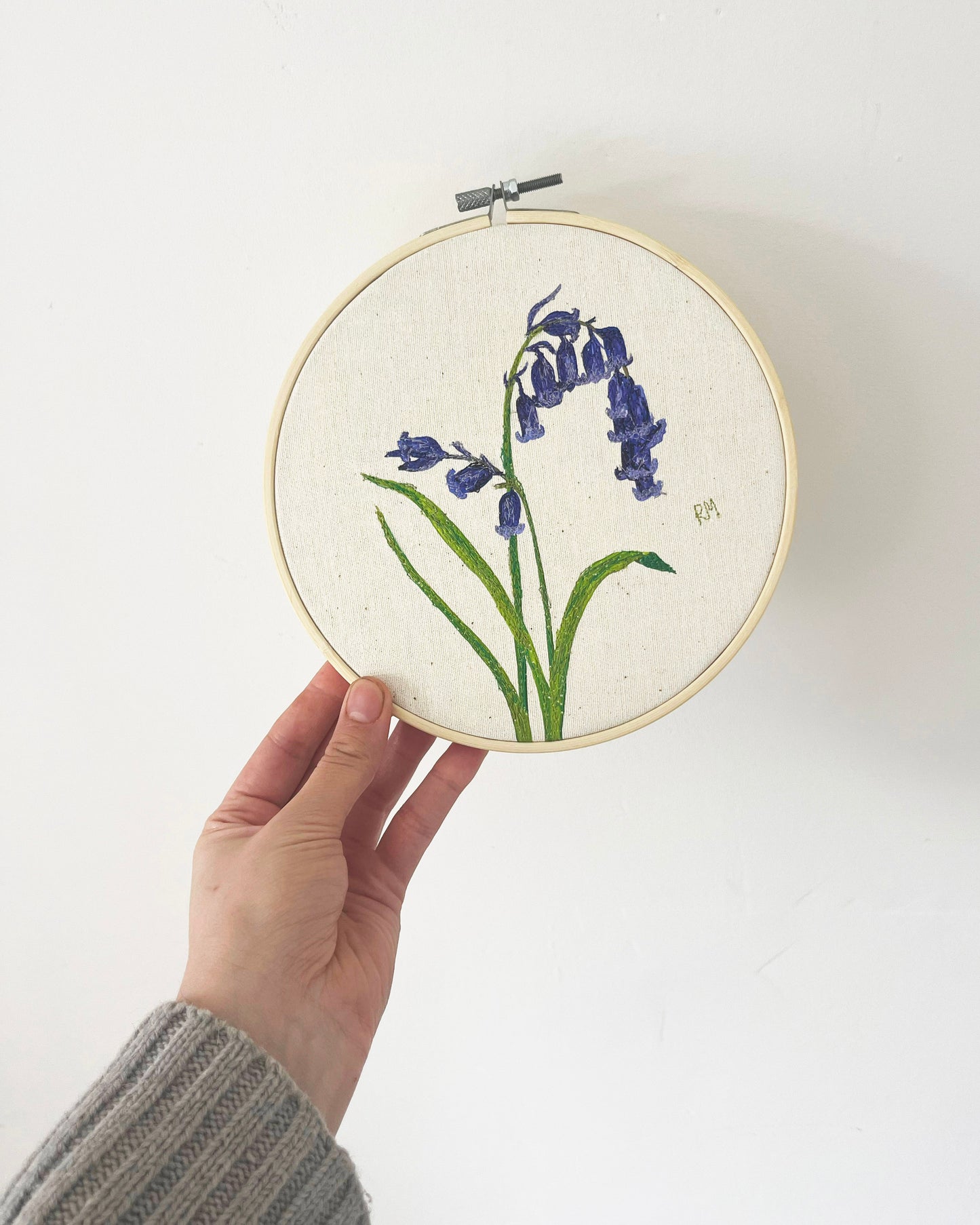 Bluebell Embroidery Hoop Picture