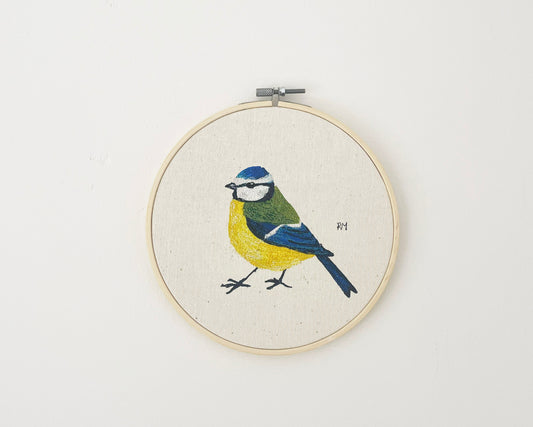 Bluetit Embroidery Hoop Picture