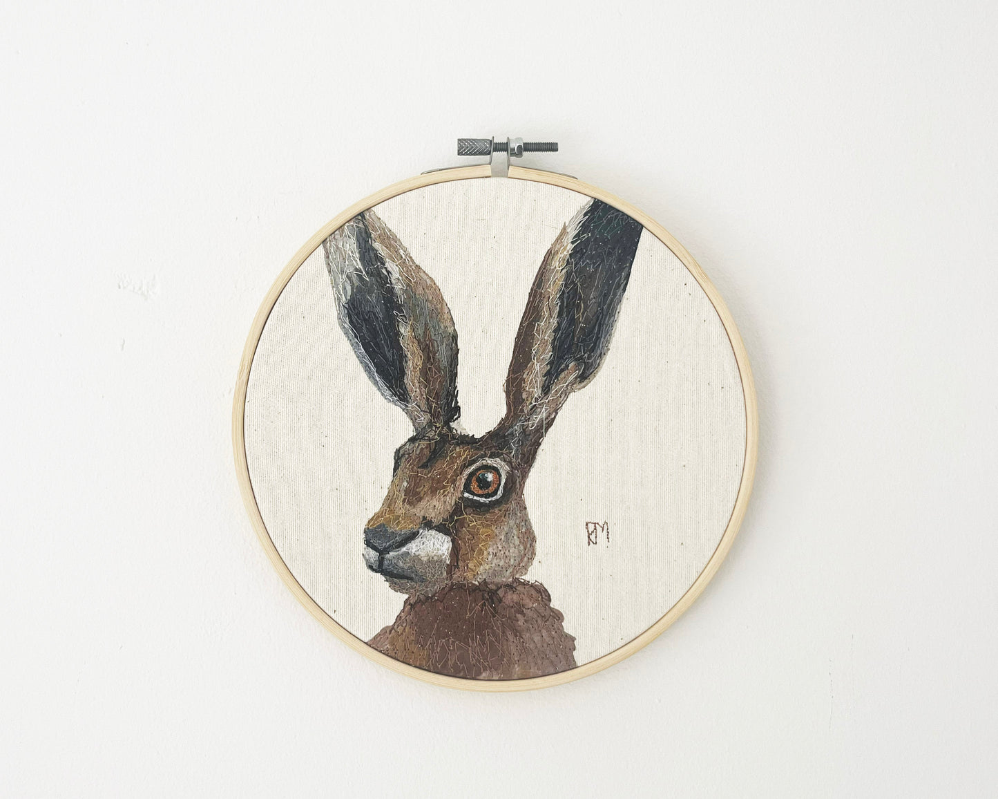 Hare Embroidery Hoop Picture