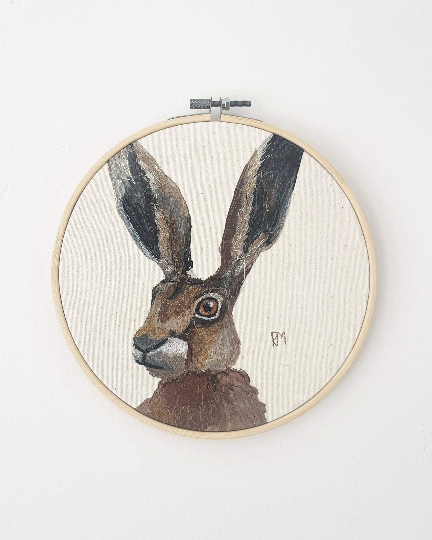 Hare Embroidery Hoop Picture