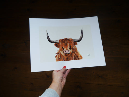 Highland Cow Art Print