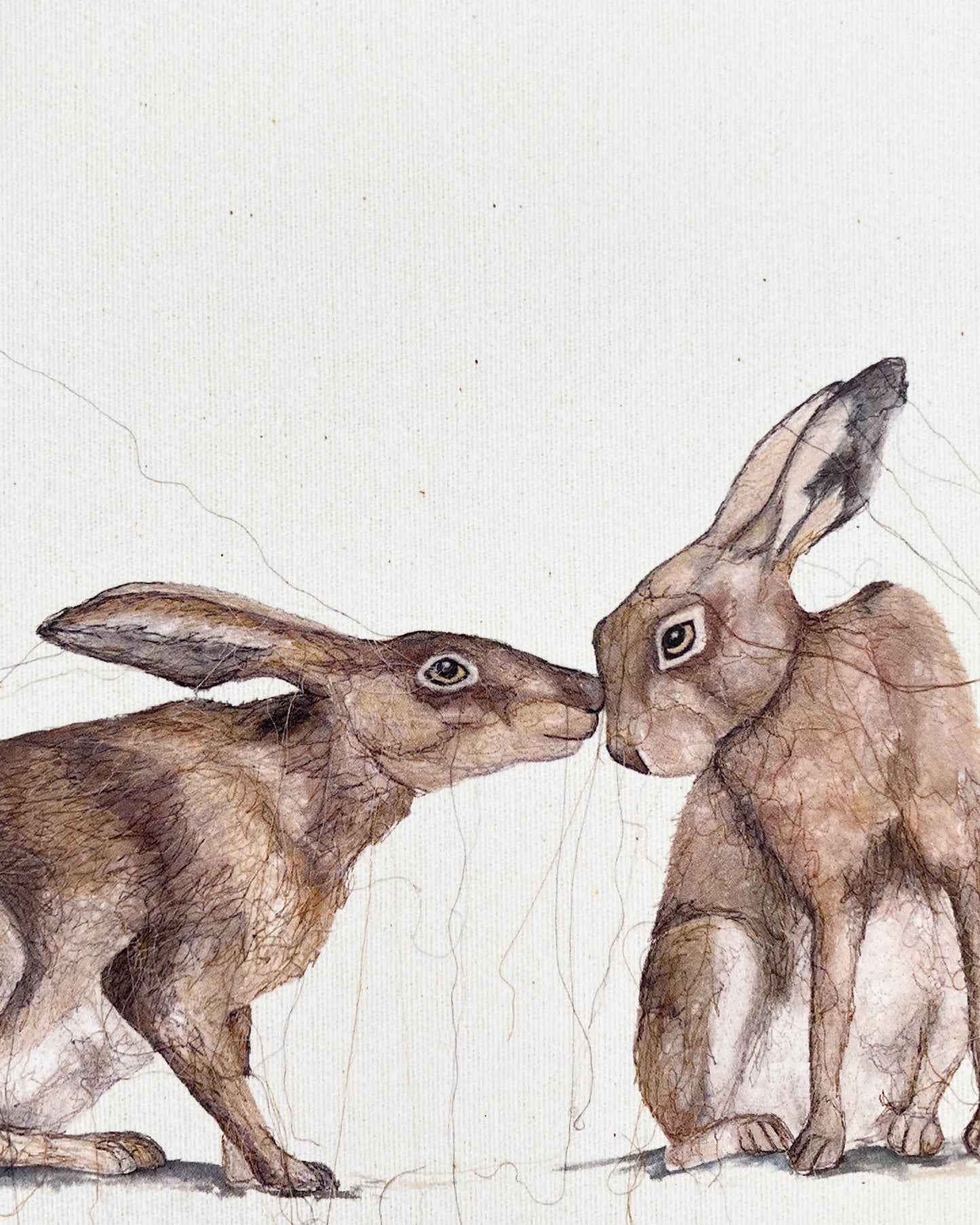 Two Hares Greetings Card