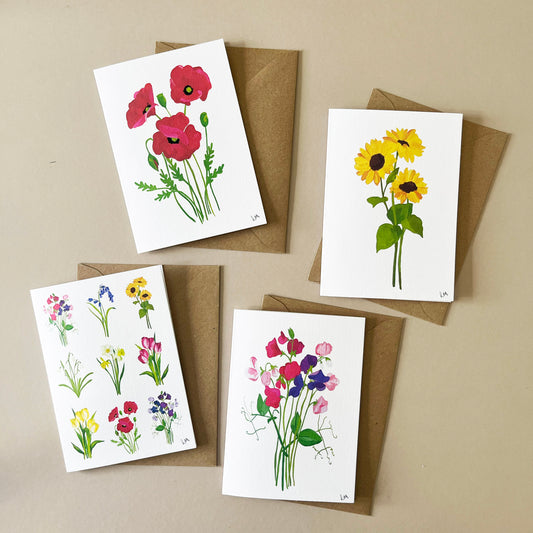 Summer Floral Greetings Cards