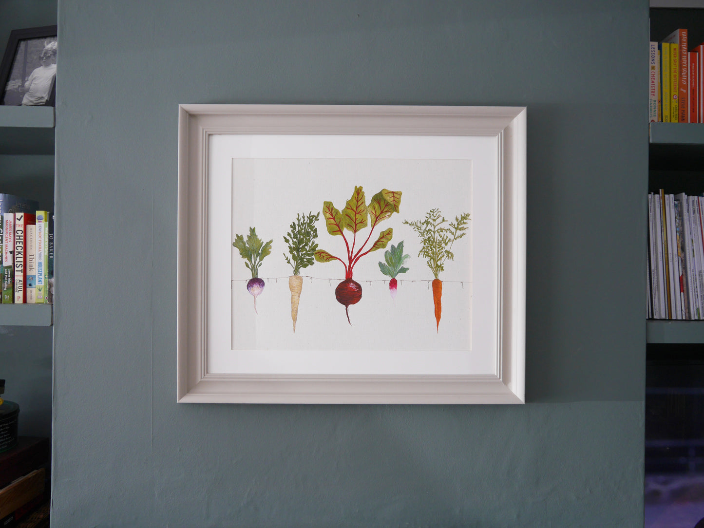 Large Vegetables Print in Bespoke Painted Frame