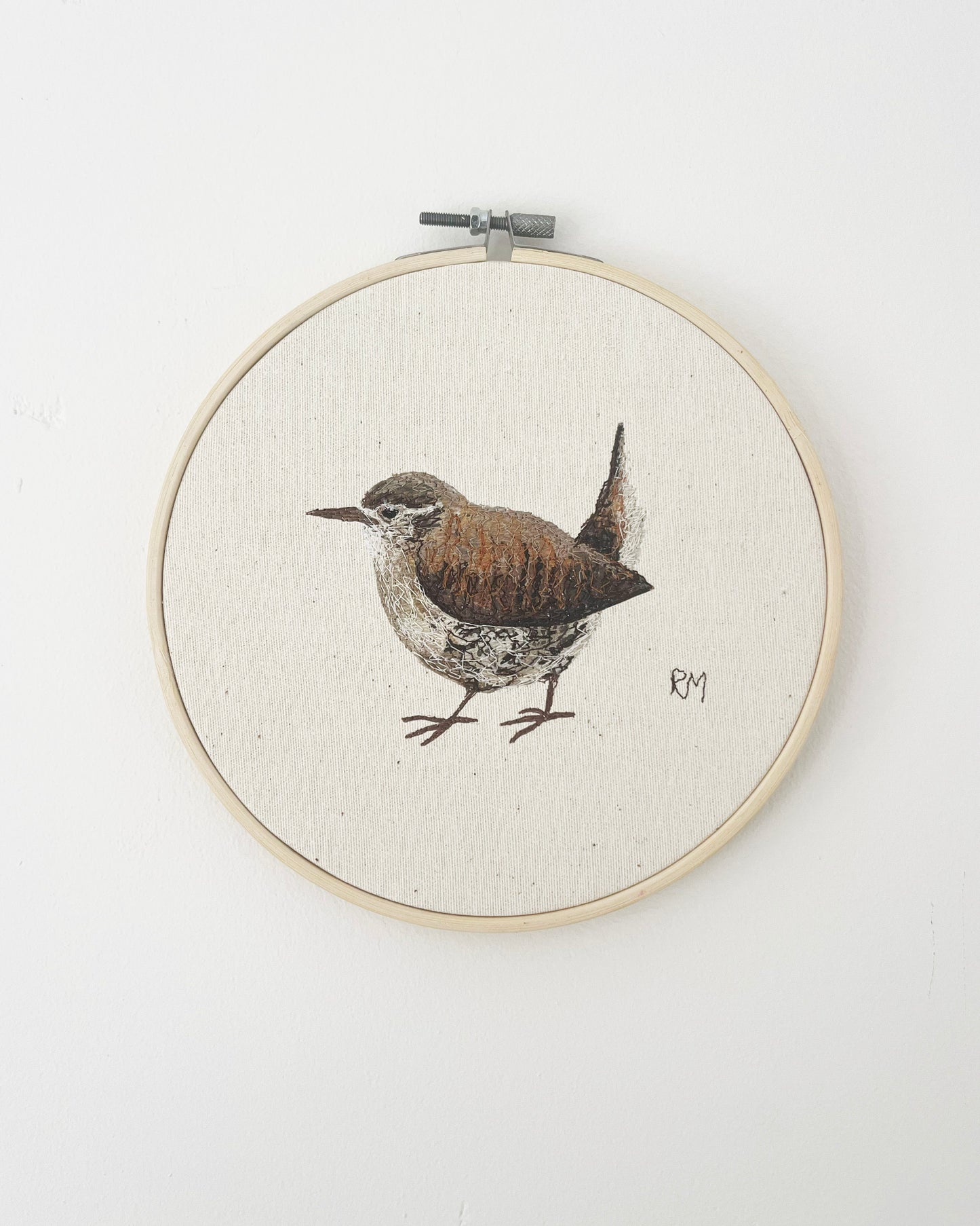 Wren Embroidery Hoop Picture